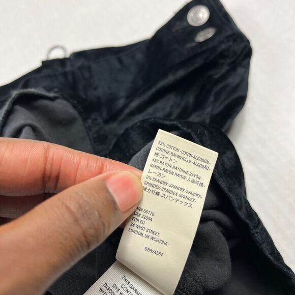 Free People Velvet Retro Mini Skirt Black Side Button Casual Back Zip Size 25 - Picture 8 of 10